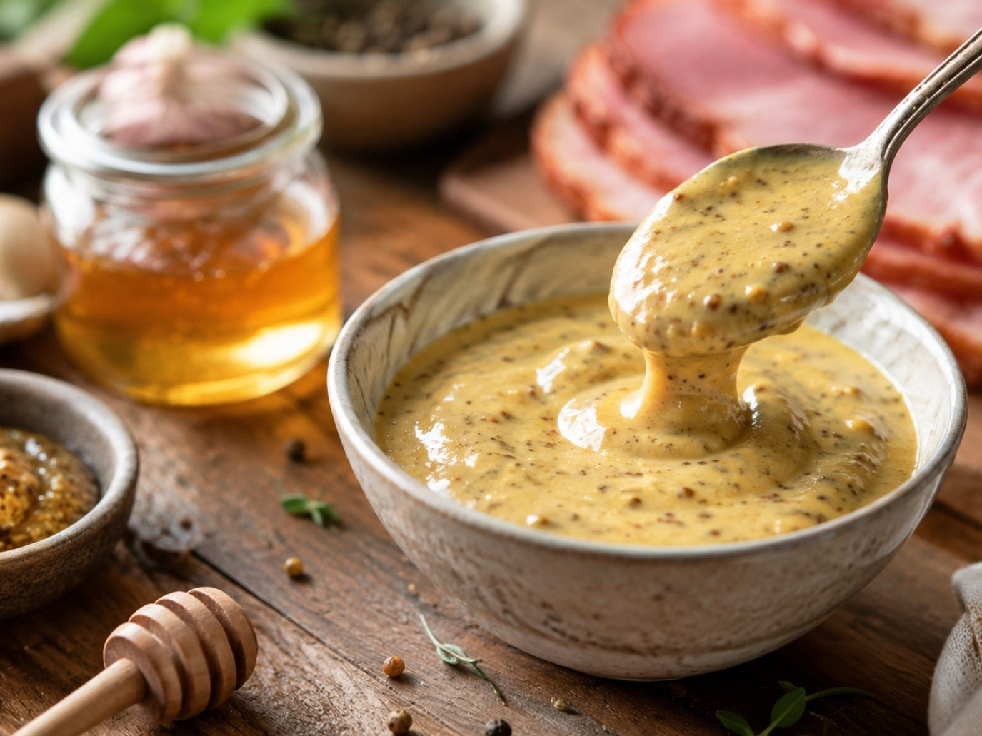 Hoe moet je honing mosterd saus maken?